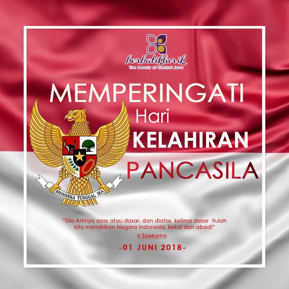 berbatiklurik's tweet photo. Selamat Hari Lahir Pancasila untuk bangsa Indonesia. Teruslah saling menghargai dan menghormati dalam cinta dan perbedaan yang ada. #Pancasila #HariLahirPancasila #SayaPancasila https://t.co/uHCQF1fMXI