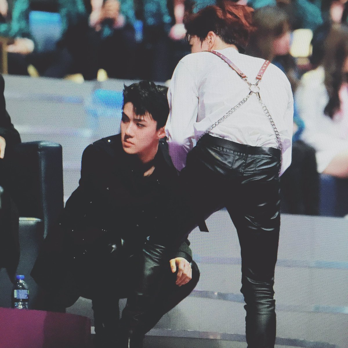 when junmyeon chose to sit at the very edge of the seat for hours during MAMA 2016 because there wasn't enough room for everyone and he wouldn't let sehun sit on the floor