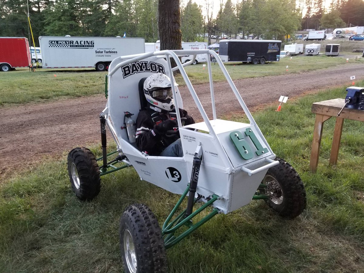 BaylorSAE's tweet photo. We've made it to Oregon Competition, passed engine check and tech, and completed the Design and Sales static events! Looking forward to the dynamic events tomorrow! https://t.co/mFOxdIUjEB