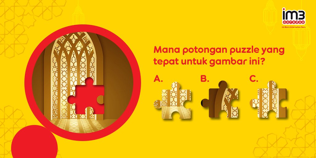 Saatnya #TebakTebakanSahur dan menangkan pulsa 25 Ribu! Mana potongan puzzle yang tepat untuk gambar ini? Retweet post ini, jawab dengan hashtag #TebakTebakanSahur #UnlimitedYouTube dan mention 2 teman ya! Cara ikutan bisa lihat di im3.do/qSR