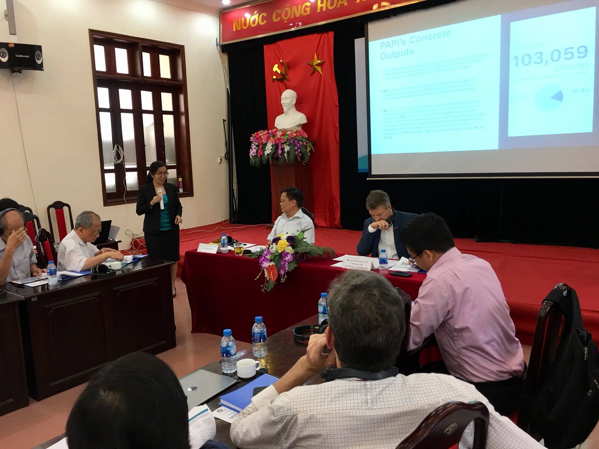 PAPI_Vietnam's tweet photo. #PAPIvn and #PAPI2017 findings introduced and shared from a Lens of Inclusive Growth for All at #Aus4Reform prog review on Priorities 4 AWP2 hosted by CIEM & @dfat in VNM. Thanks @CatherinePhuong for drilling down to important inclusive growth matters 4 VNM reform agenda https://t.co/BEozR7iwLc