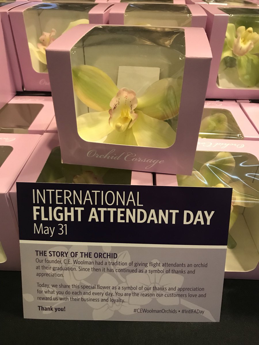 The_Sky_Angel's tweet photo. “Happy International Flight Attendant Day”!! Who knew this was a thing?? (I didn’t until this morning. lol)
Thanks so much @Delta for the orchids and appreciation!!
#ILoveMyJob #FlightAttendant #BestJobEver #BestAirlineInTheWorld #DeltaProud #DeltaReadyForTakeOff https://t.co/DT99QH1AuA