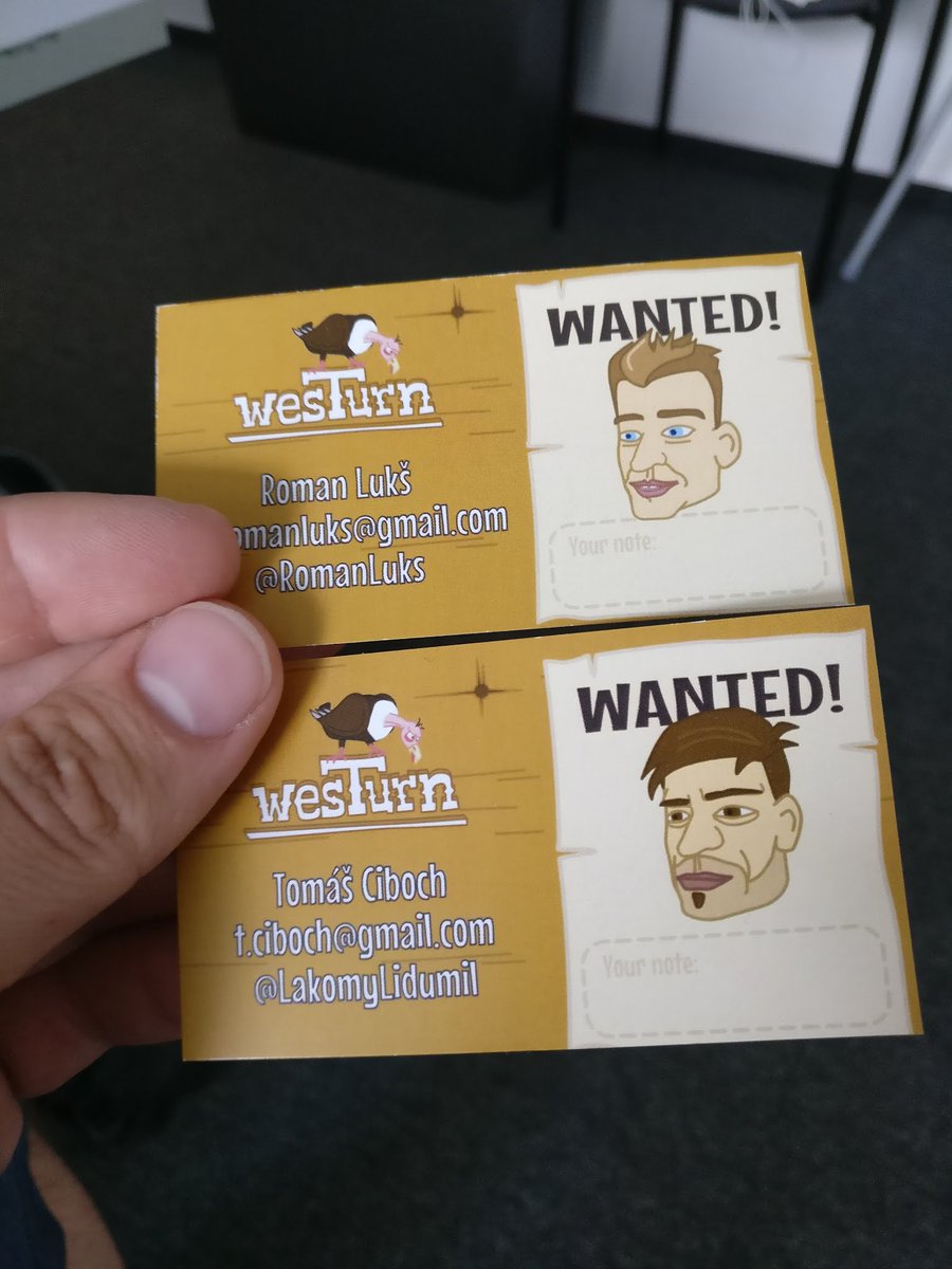 See you today on @GameAccessCzech ! Our business cards are locked n' loaded :-D

<a href="/lakomylidumil/">Tomáš Ciboch</a>
<a href="/RomanLuks/">Roman Lukš</a>