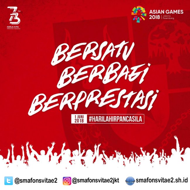 smafonsvitae2's tweet photo. Selamat Hari Lahir Pancasila 1 Juni #Pancasila #Haripancasila #HariLahirPancasila #NKRI #nkrihargamati #SMAFonsVitae2 #FV2 #Marsudirini #YayasanMarsudirini #Marsudirinian #FonsVitae2 #deusprovidebit https://t.co/4kTV2A9mg2