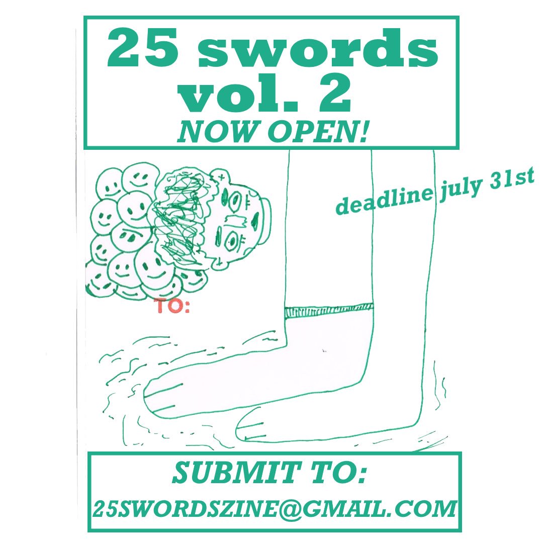 stolenchapstick's tweet photo. 25 swords submissions now open email anything: comics, photos, illustrations, poems, doodles, etc deadline July 31st https://t.co/eItrzZOUYx