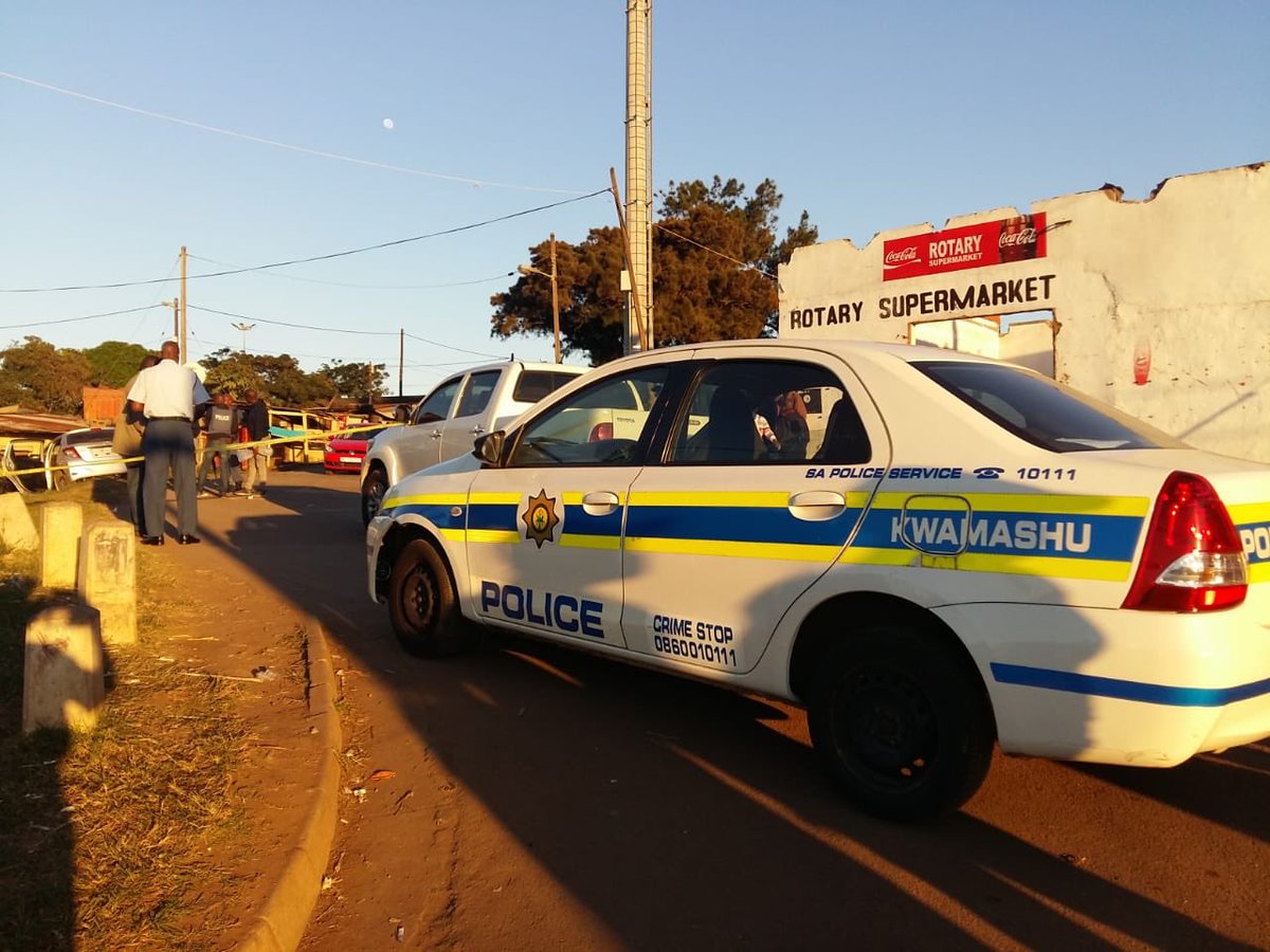 DasenThathiah's tweet photo. Police have shot and killed two suspects linked to a hijacking in #Avoca last night, where a man was murdered in front of his kids. There was a shootout at KwaMashu Hostel this morning. A third suspect is still on the run. Picture: SAPS. https://t.co/pEAP04vHPl