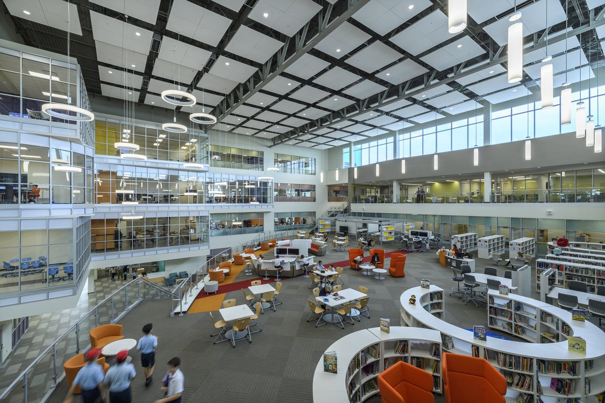 NAEducation's tweet photo. We strive to have exceptional facilities at all our schools. Check out the amazing Agora at @BISHouston. Did you know that 93% of Nord Anglia parents say their child is taught in a stimulating learning environment? #NAEBeAmbitious #ExceptionalFacilities https://t.co/GZHMkyIYbk