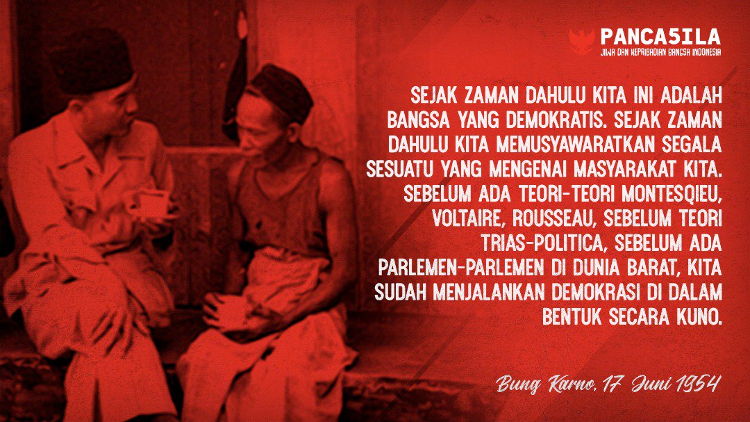 d_madjid's tweet photo. Pancasila ideologi Bangsa Indonesia #KitaPancasila #PancasilaZamanNow #JuniBulanBungKarno https://t.co/pr8O54h9S0