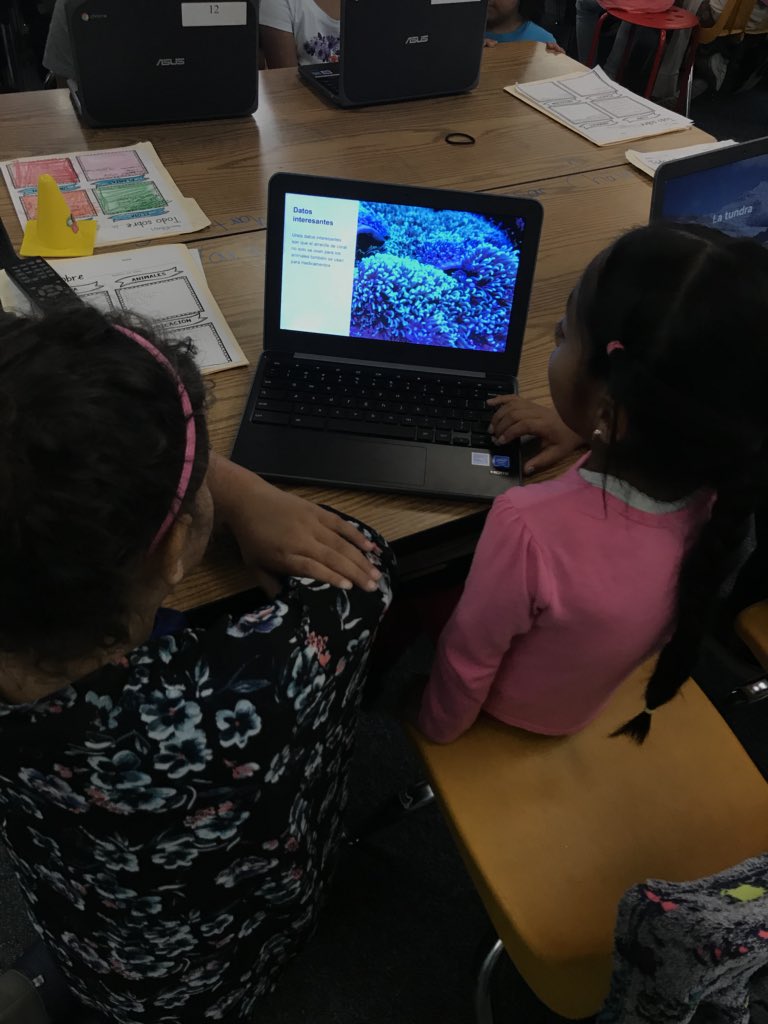 mtrasanchez27's tweet photo. Second graders presenting their biome google slides to 1st and 3rd graders https://t.co/xS2UiMjU28