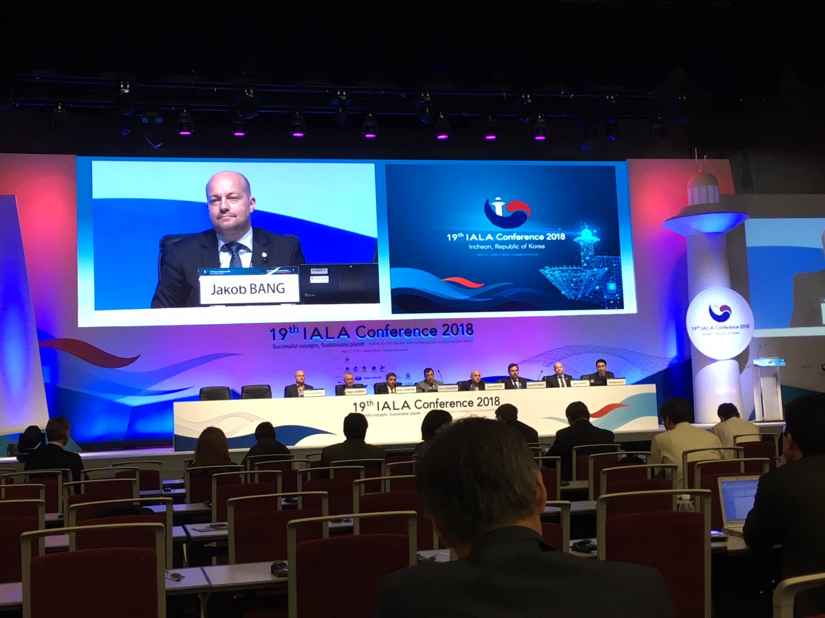 jakobb64's tweet photo. On stage in Korea. ”Marine Aids to Navigation in a Changing Environment”. Thanks to IALA ! @DMA_SFS #bluedk #iala2018 https://t.co/QWvW3FXPZV