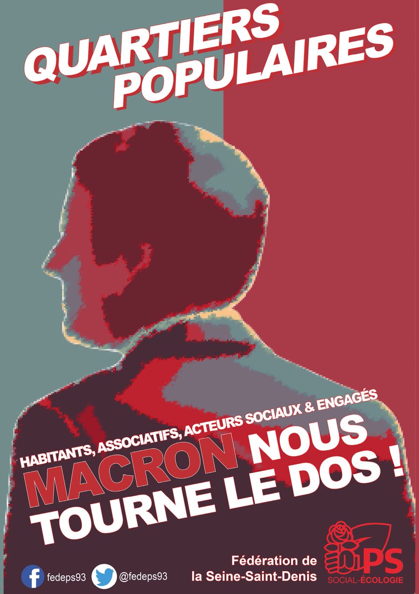 fedeps93's tweet photo. Alors qu'un rapport parlementaire fait mine de découvrir que «l'Etat recule en Seine-Saint-Denis» &amp; après la mascarade de #Macron sur les #QuartiersPopulaires,la @fedeps93 lance une campagne pour que nous soyons traités à égalité des autres territoires de la #République ✊
#SSD93 https://t.co/RVOyqEDc1x
