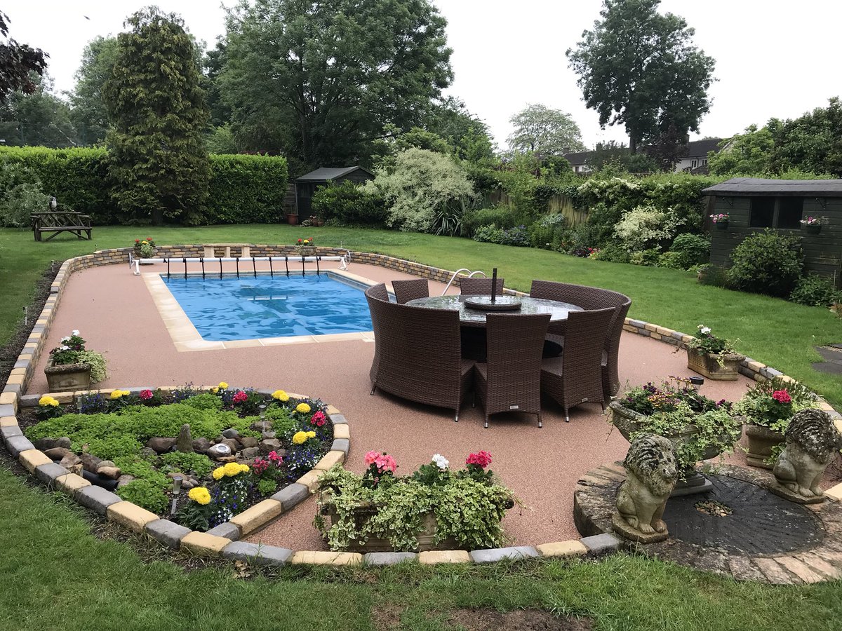 LockWoodLandsca's tweet photo. SureSet Resin Bound Paving Swimming Pool surround. Renovation of existing swimming pool. #Sureset @SureSetUK https://t.co/AasTDmPiNR