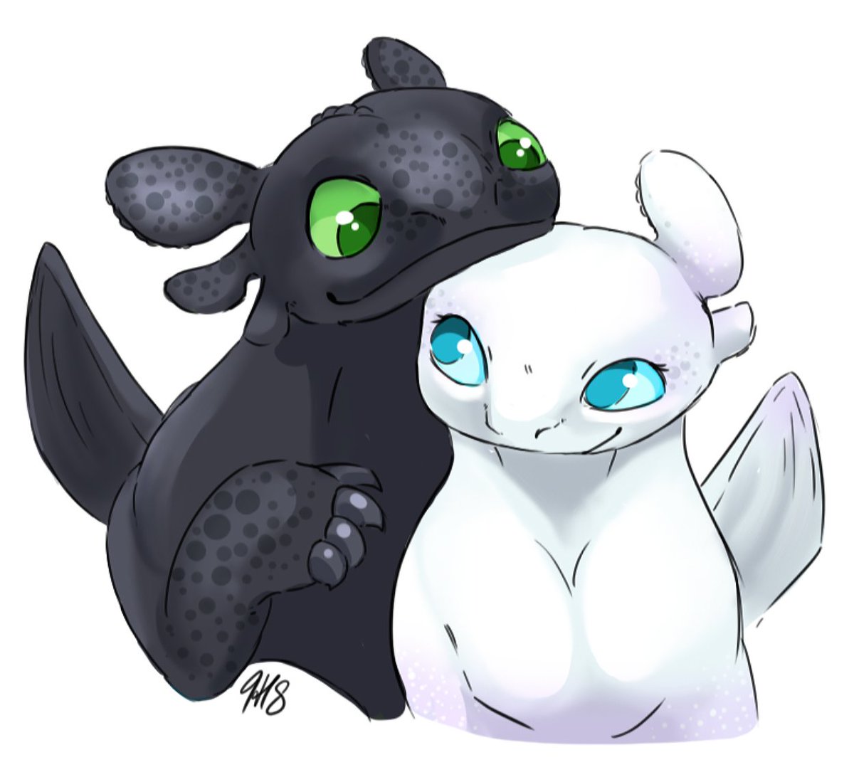 catmintYT's tweet photo. toothless and his new round gf <3 #httyd3 https://t.co/gl4yoE39OD