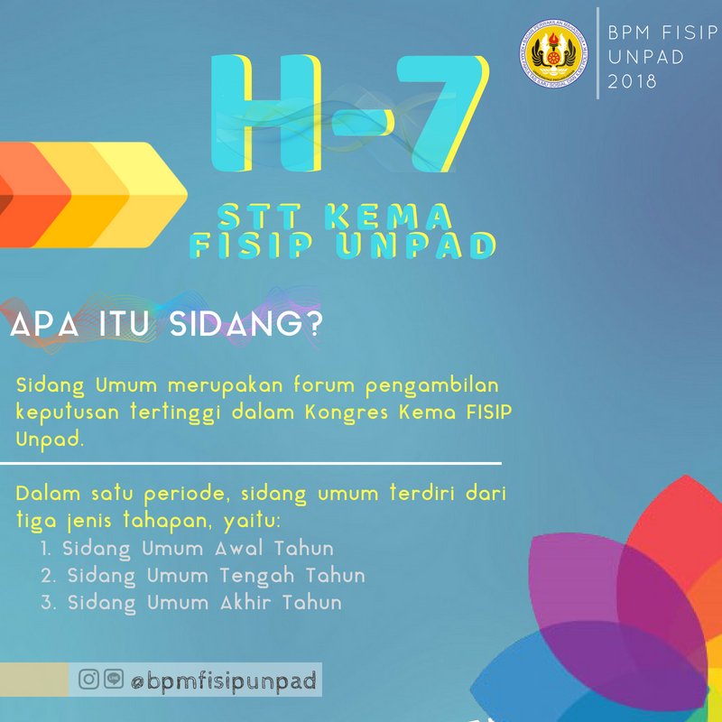BPMFISIPUnpad's tweet photo. H-7 Sidang Tengah Tahun Kema FISIP Unpad

Datang dan berkontribusilah!!! https://t.co/olMvowFkG9