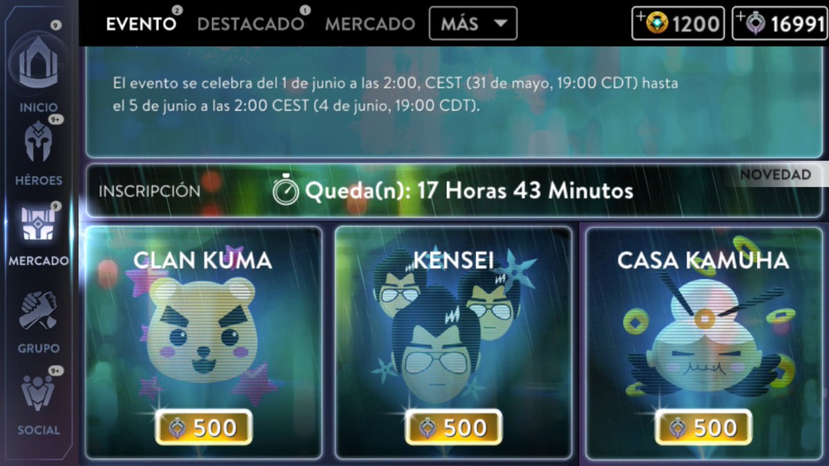 ESPVainglory's tweet photo. ¡Nuevo evento! Se llama "Batalla de jefes" y tendremos que inscribirnos en un equipo, con temática japonesa. Para conseguir puntos, hay que ganar el mayor número de Blitz posibles. El ganador se llevará 1000 de esencia y un plano legendario. https://t.co/3psfk6ujyV