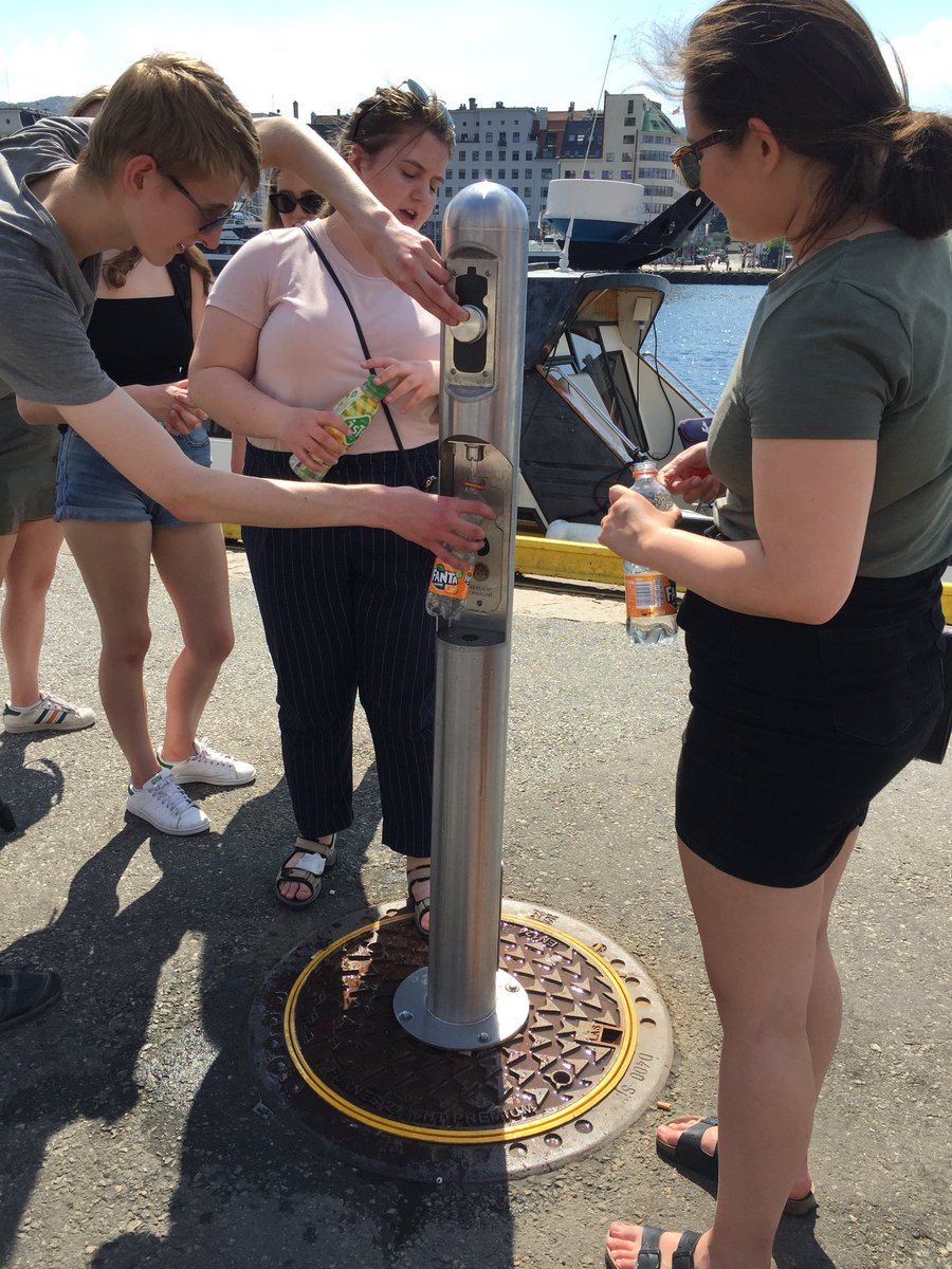 g_expedition's tweet photo. Downtown Bergen - Water refilling station! Reuse as often as possible before you recycle! #StopOneUsePlastic #CleanSeas https://t.co/9c47T7uIvw