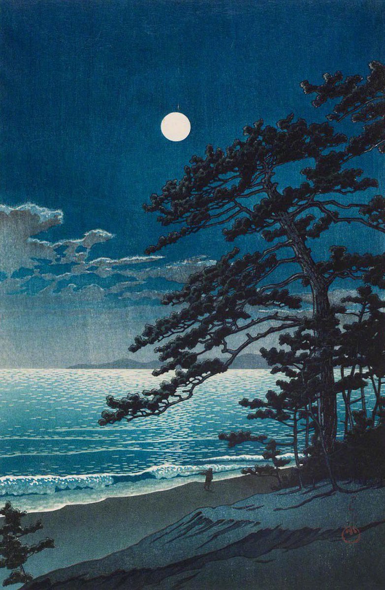 PaintingColleg's tweet photo. Moon night🌙
Hasui Kawase (川瀬 巴水 Kawase Hasui, May 18, 1883 – November 7, 1957) was a Japanese artist. He was one of the most prominent print designers of the shin-hanga ("new prints") movement. https://t.co/ZY4nt6lCMW