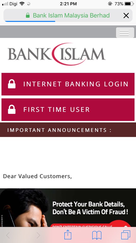 Islam log in bank