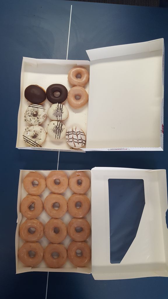 YomConnect's tweet photo. In recent news, the brave souls at YomStar &amp; etrainu got a swift jab in the arm this morning (MOSTLY for immunisation purposes...)

Thankfully no one fainted or shed any tears, so we took it upon ourselves to celebrate with a mini-feast of donuts. Delish! https://t.co/aojUqP5cbk