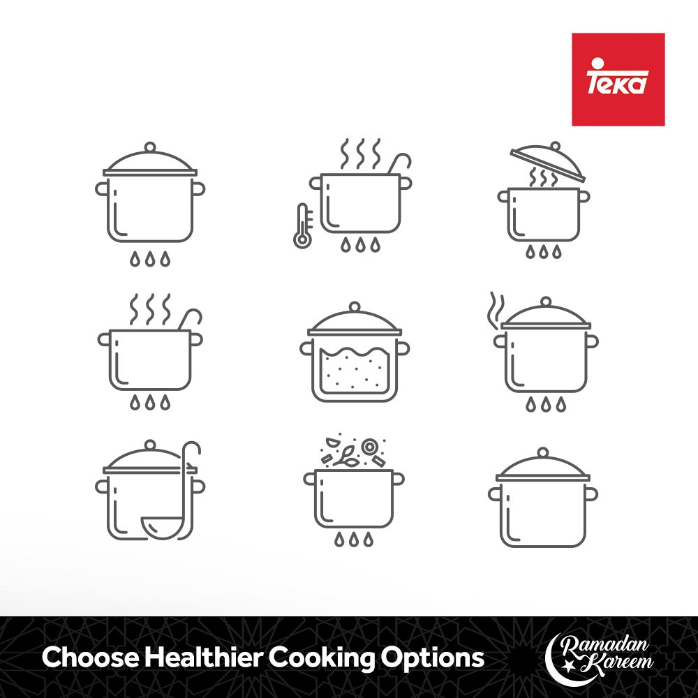TekaUAE's tweet photo. Tip 3: Choose Healthier Cooking Options
To eat lighter during Ramadan, employ healthy cooking methods such as boiling, simmering and roasting.
#HealthyCookingMethods #TekaTips #RamadanwithTeka https://t.co/GYaVtJu7yD