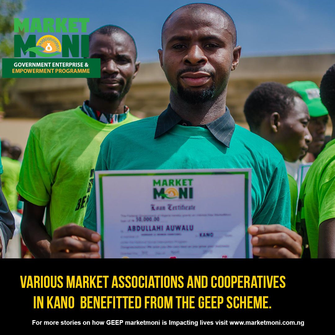 Market Associations and Cooperatives across Nigeria are benefiting from the GEEP scheme. That is how we at Marketmoni are empowering Nigerians: buff.ly/2LKVO4g.
#GEEP4U #GEEPMarketMoni #MarketMoni