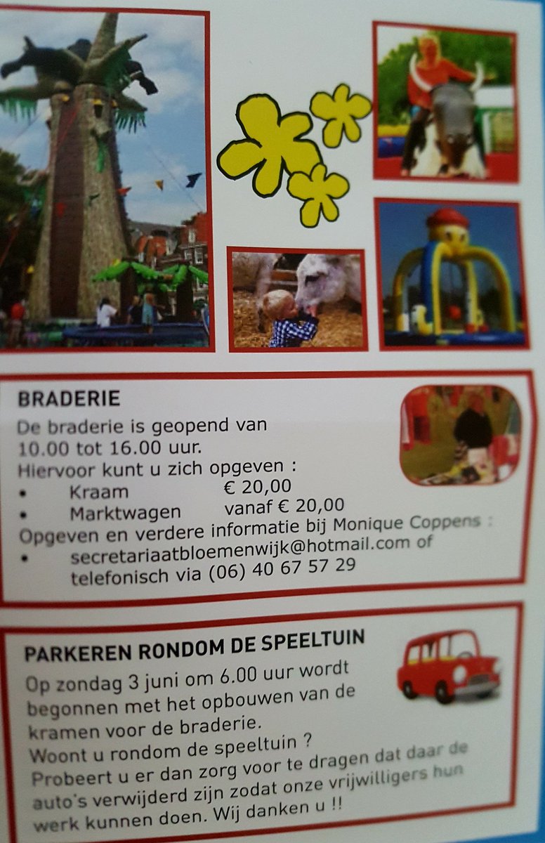 _Jacqueline_H's tweet photo. Zondag 3 juni rondom de speeltuin een leuke braderie met ook heel veel voor de kinderen in de bloemenwijk te Veghel van 10.00 tot 16.00 https://t.co/FtdNZjCCpG