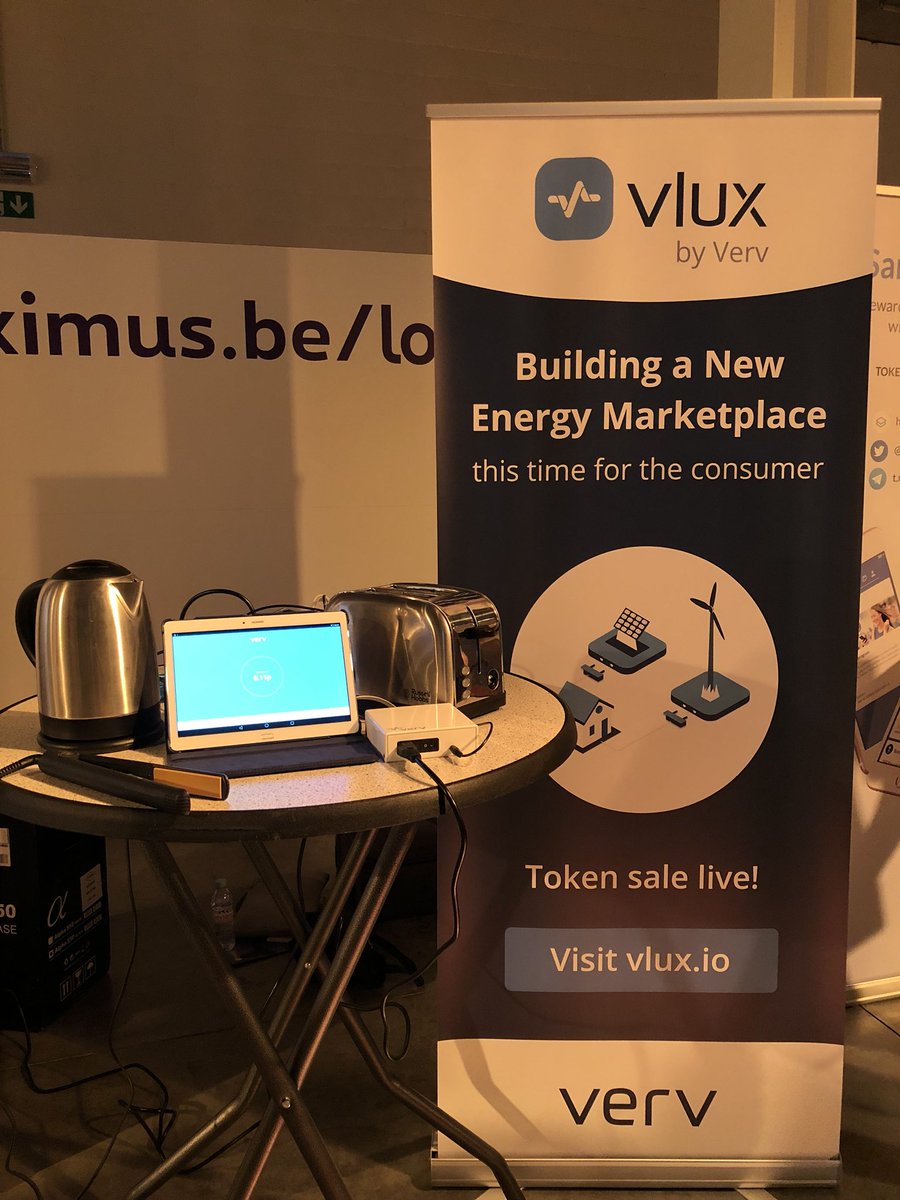 mmckav's tweet photo. All set up with the @verv_energy demo here at @Bitcoinference in #Brussels - excited to talk all things @VLUXToken on the main stage at 10am https://t.co/dPOTxDirJQ