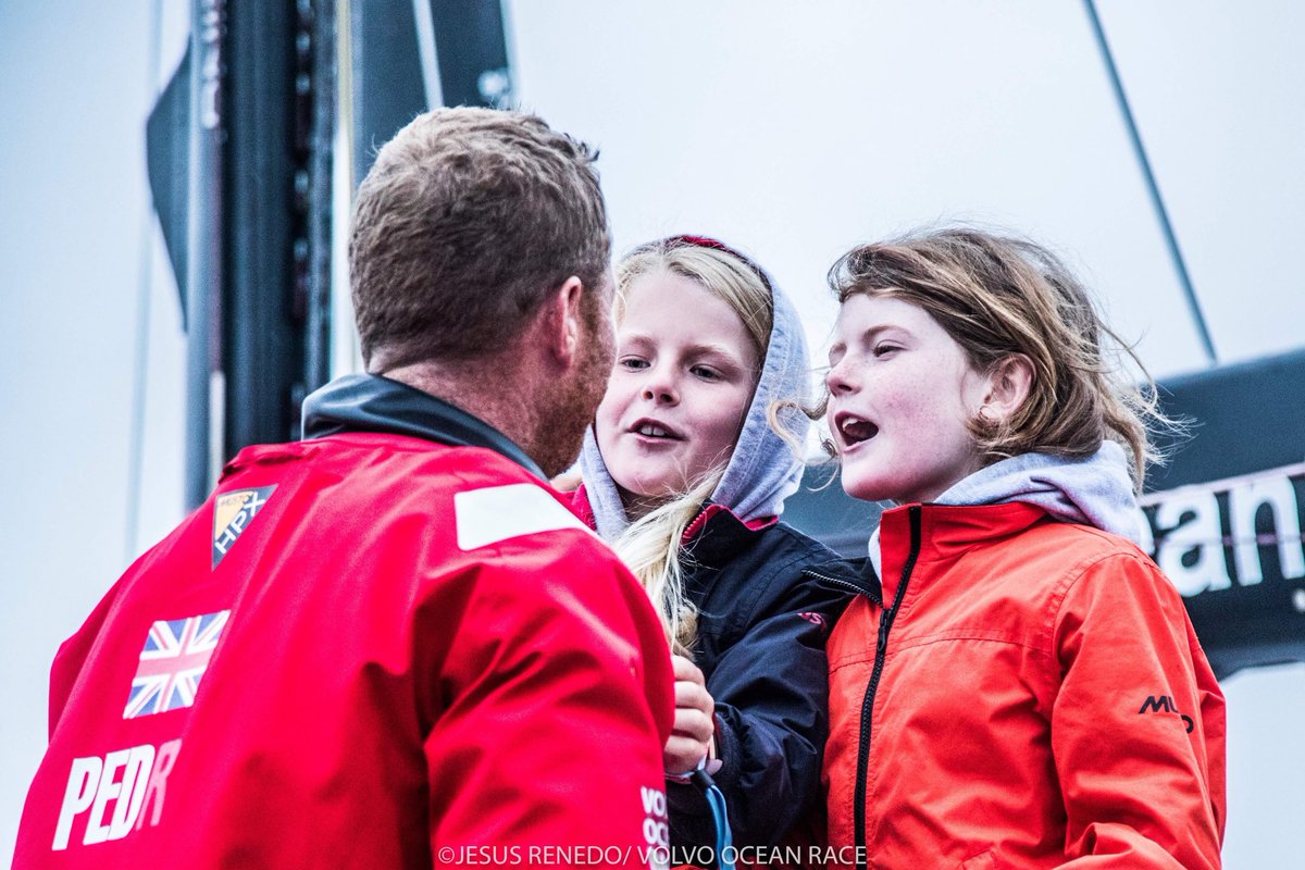 End of a tough leg into Cardiff but made all the better by these two.  #VolvoOceanRace #family <a href="/mustoclothing/">Musto Clothing</a> all round!!
