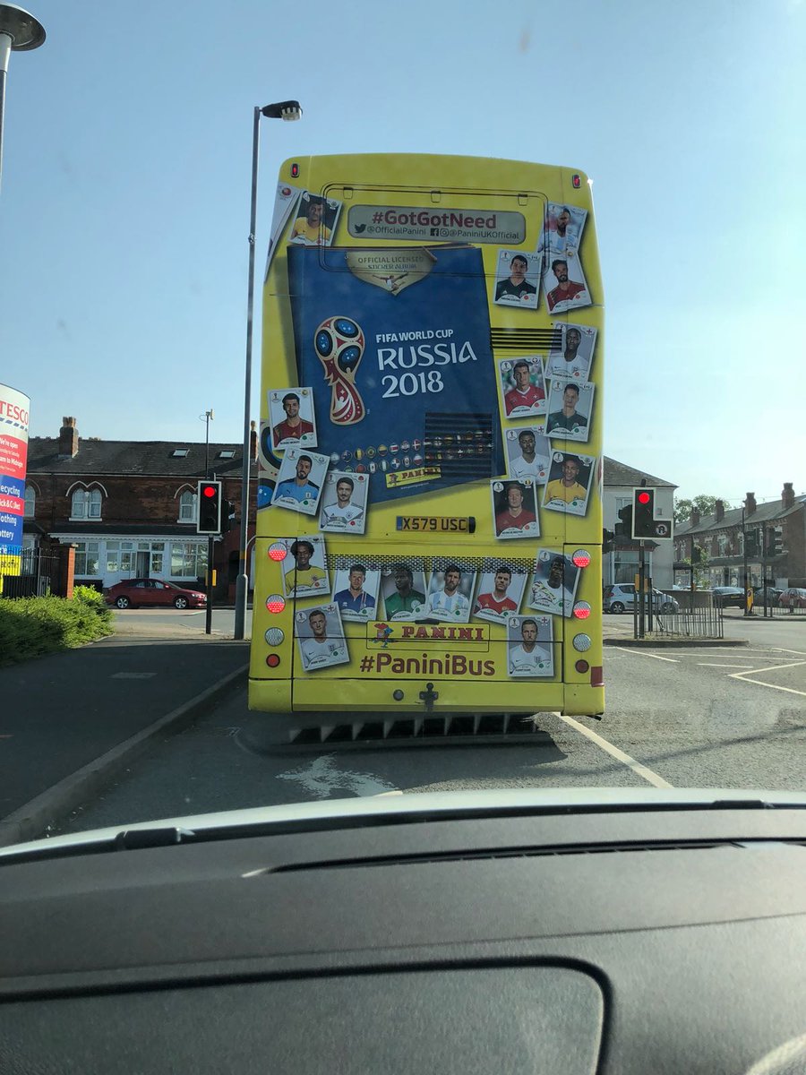 Marketforce_UK's tweet photo. We're off the @OfficialPanini Bus Tour for 2018 FIFA World Cup Russia ⚽ is on the road. Come along for the ride this weekend! Find out more about the next location and details on Panini's Twitter and Website => https://t.co/KvwiWvIZS3
#GotGotNeed #PaniniBus https://t.co/J1RfhuIa3k
