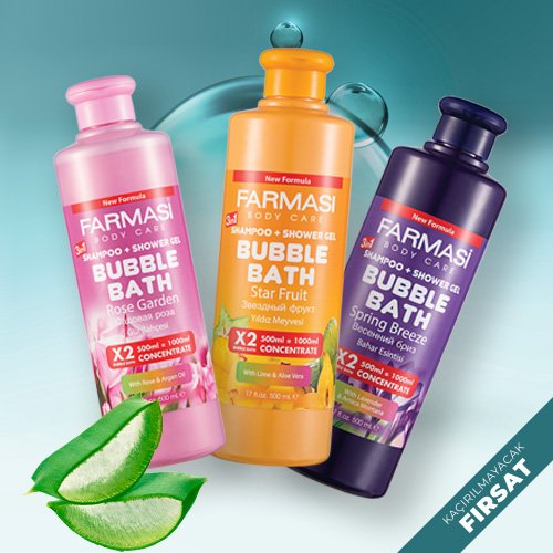 📣Haziran kampanyası kaçmaz!!

👉İki kat etkili şampuan, duş jeli, banyo köpüğü 3'ü bir arada..

👉Üstelik 2 adet fiyatı 13,99TL.😉