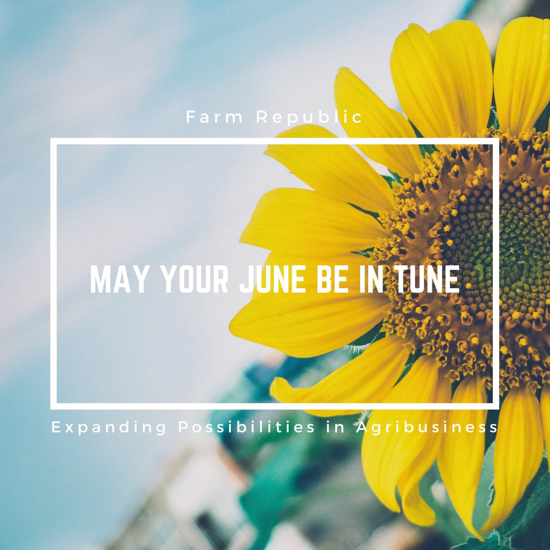 FarmRepublic's tweet photo. From us all @farmrepublic to YOU.
#newmonth #junetunes #farming #farmers #agroprocessors #retailers #foodmerchants #agribusiness #agribusinesscompany https://t.co/izxSUoL7Gr