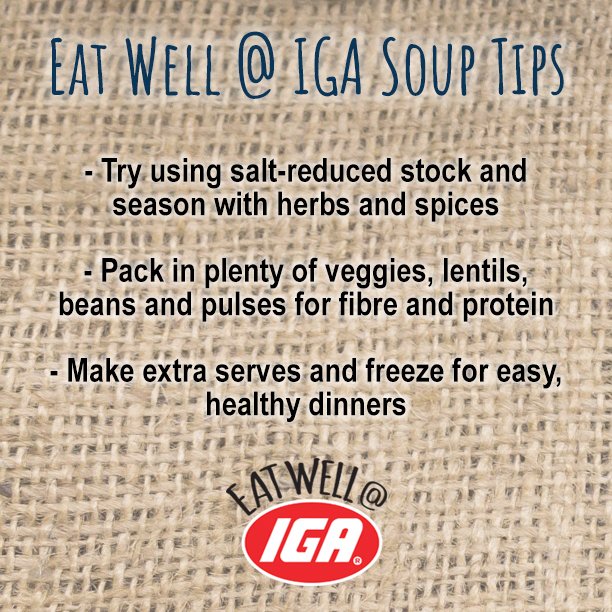 It’s the first day of winter! As the weather cools down, a hearty soup full of veggies is great to warm you up and help stay healthy. Try making soup with this weeks specials from the <a href="/EatWellatIGA/">Eat Well @ IGA</a> team 
🛒Available at <a href="/EatWellatIGA/">Eat Well @ IGA</a> stores in Bendigo and Geelong