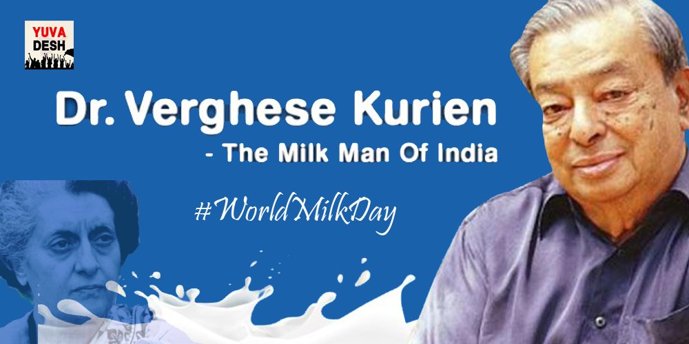 #OperationFlood of 1970, transformed India from a Milk deficient country to the No1 producer in the world. It had played a tremendous role in reducing malnutrition in India. Remembering then PM Indira Gandhi, VargheseKurien the chief architects of #WhiteRevolution
#WorldMilkDay