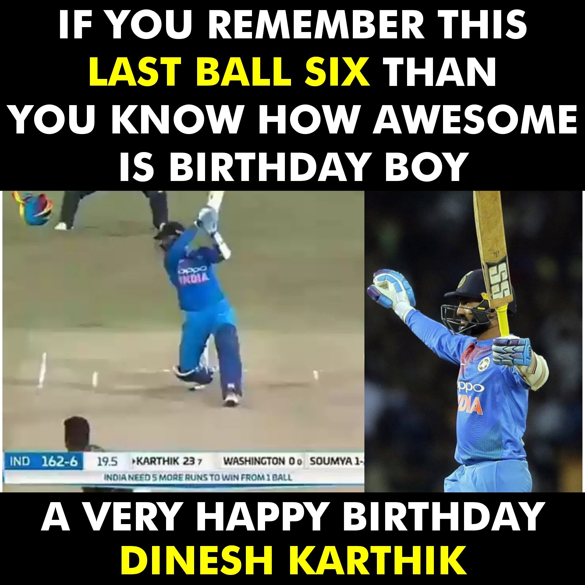 A very Happy Birthday Dinesh Karthik.   