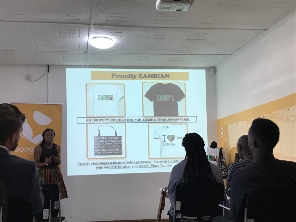 BongoHive's tweet photo. Zakwatu, a startup offering authentic Zambian apparel (esp to those traveling) now pitching. #startups #entbootcamp https://t.co/bbCbSfuAaF