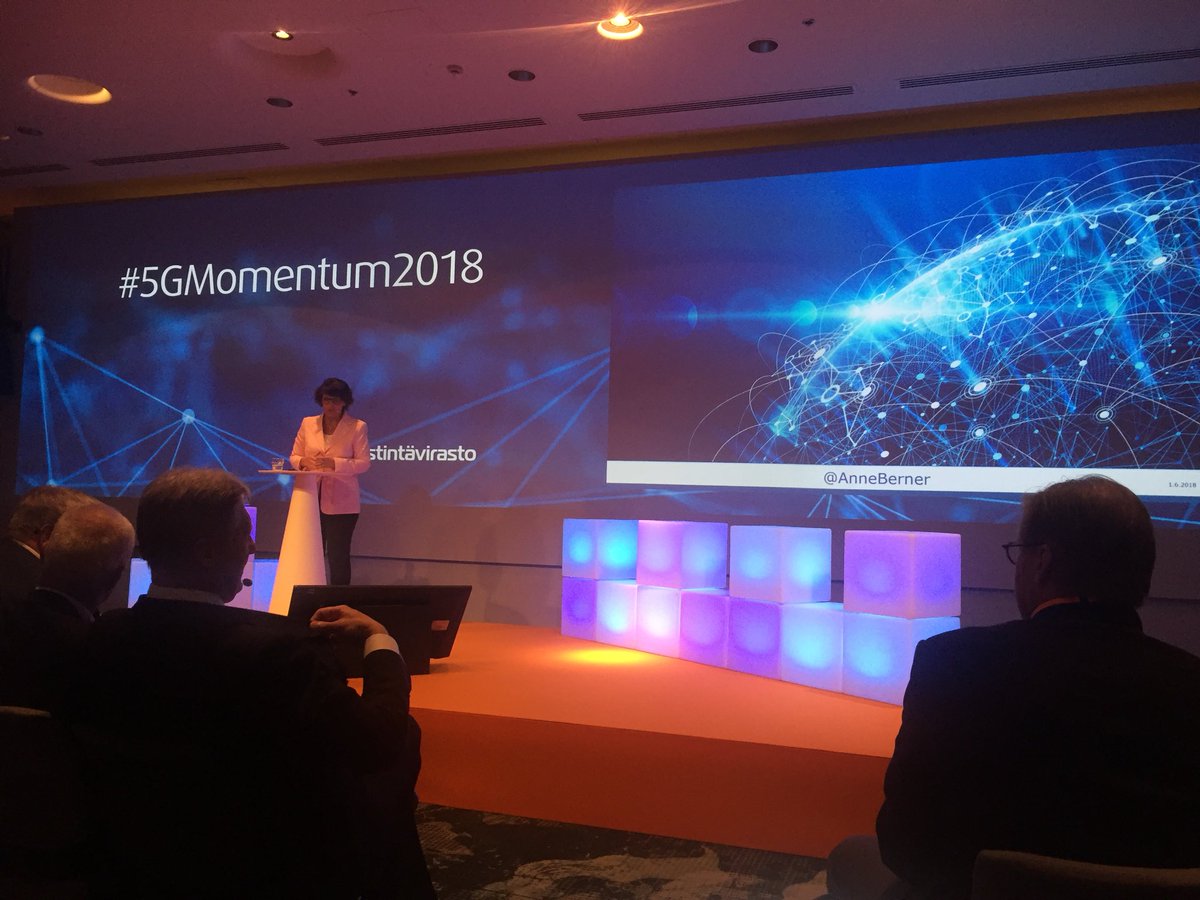 MikaKlemettinen's tweet photo. @viest_virasto and @lvmfi #5GMomentum2018 in #Helsinki - @AnneBerner: #5G is in a key position in #DigitalTransformation! #5GMomentum will take #Finland towards a global leadership in #digital #infrastructure! @BusinessFinland @5GTNF #FutureWithFinland https://t.co/WKNxVvf96O
