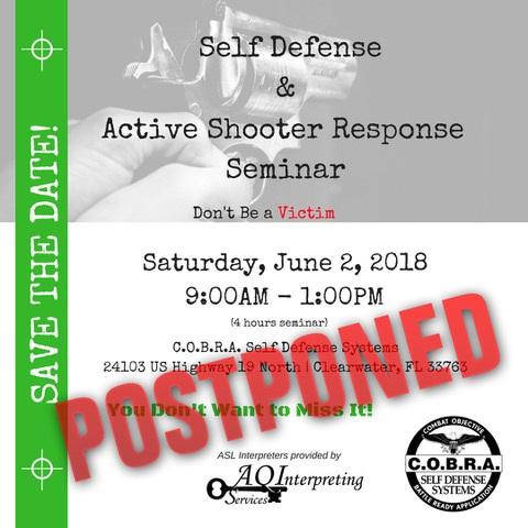 FADeaf's tweet photo. POSTPONED: Self Defense &amp; Active Shooter Response Seminar https://t.co/DVlLqnJmFX https://t.co/HqEh0Y9Yp1