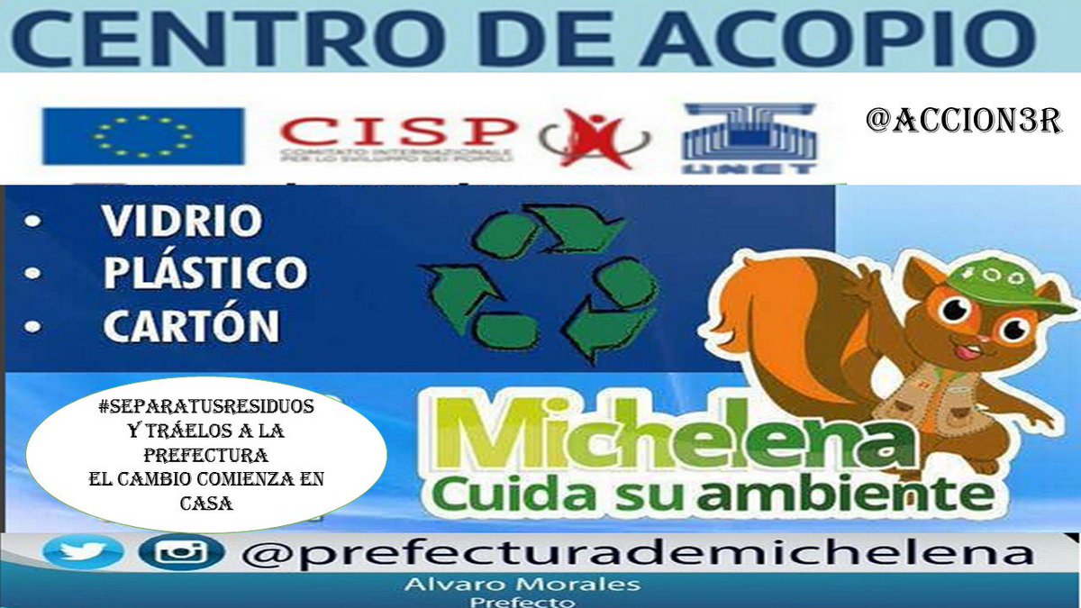 caru1012's tweet photo. reiniciando el  programa accion 3R prefectura de Michelena gracias @labailanta con el apoyo de la Union Europea y cips lleva tu producto de reciclaje a la sede de la prefectura https://t.co/MMYiVtNYag