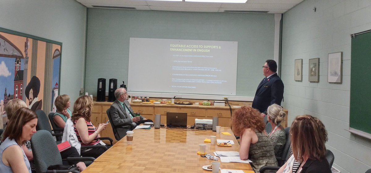 InclusMattersNB's tweet photo. Fredericton High School tour for international delegates on EAL programs. @ASDWNewcomers @ASDWLimelight #diverse2018 https://t.co/07HF1noQxK