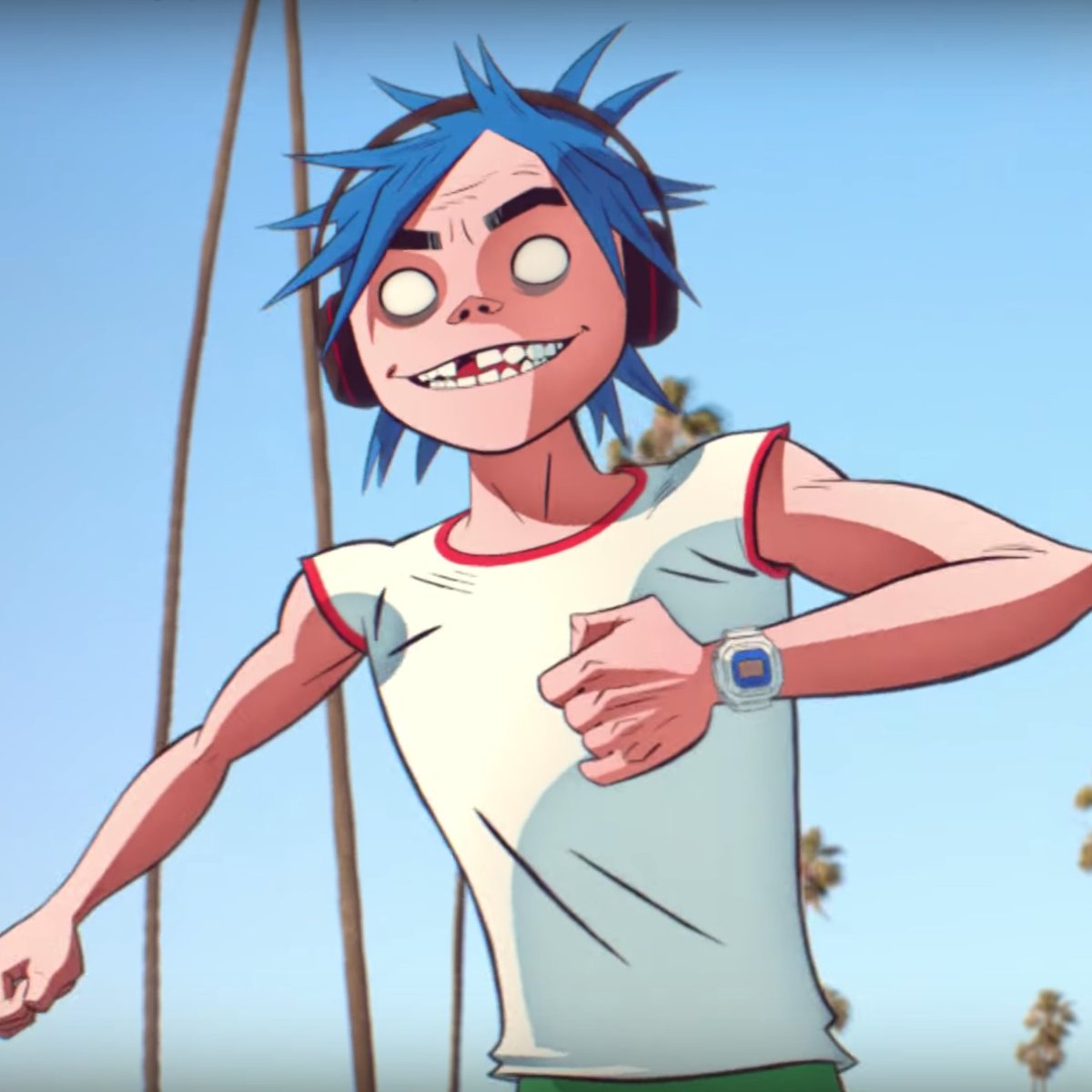 Who knew 2D is #GSHOCKFam?! <a href="/gorillaz/">gorillaz</a> #THENOWNOW #DW5600 #35yearsoftoughness gorill.az/humilityvid