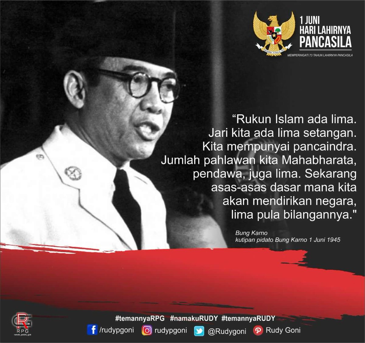 kawanNA_RPG's tweet photo. #KitaPancasila
#PancasilaZamanNow
#JuniBulanBungKarno
#TemannyaRudyGoniPancasila https://t.co/0H0yXPZu4b