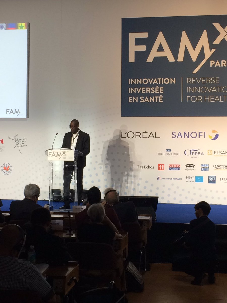 FAM_fondation's tweet photo. #FAMxParis l Etche Noël N'Drin de #OPISMS présente le carnet de vaccination électronique, ou comment ne pas oublier ses rappels de #vaccins grâce aux SMS en #CIV #esante #ReverseInnovation https://t.co/eMqr63AVsL