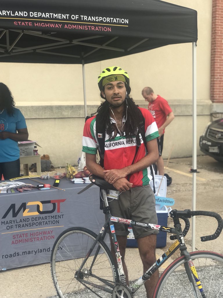 MDSHA's tweet photo. #LookUpLookOut Cyclists are on the move! Please remember to #Give3Feet to cyclists when passing. VJ #B2WD2018 #MDOTNews https://t.co/we24oKqOKn