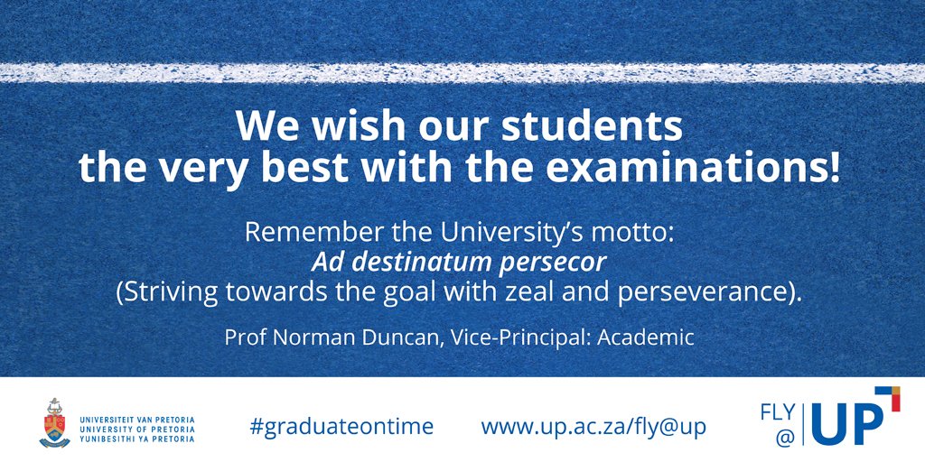 UPTuks's tweet image. Well wishes for #UPExams: A message from Prof Norman Duncan - Vice-Principal (Academic)