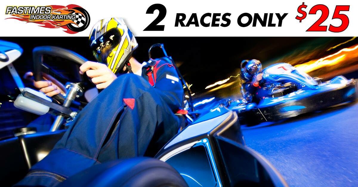 FTIKarting's tweet photo. 🏁 Speed on in and get 2 races for $25! Get the coupon: https://t.co/sf5VqfvsPy https://t.co/DXoTHEjDI2