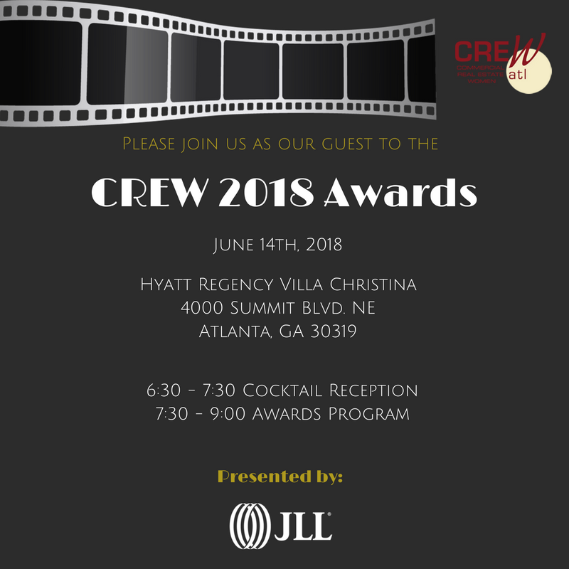 crewatlanta's tweet photo. Come see who will receive this year’s CREW Atlanta awards! Honoring the best in Atlanta’s CRE industry with a nod to our bustling Y’allywood industry! Definitely dress to impress! #crewAtl #CRE #CREWAwards2018 https://t.co/LSq5aHcFhQ