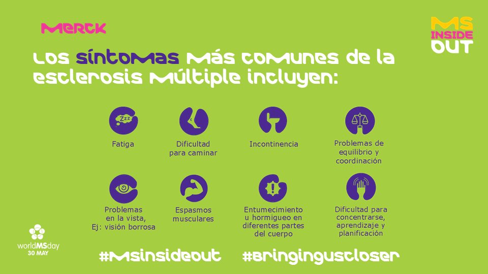 Neo_ingrid's tweet photo. Los síntomas mas comunes de la Esclerosis Múltiple #Acercándonos #EMChile #MSinsideout @MerckHealthcare https://t.co/U0YdUyjm8S