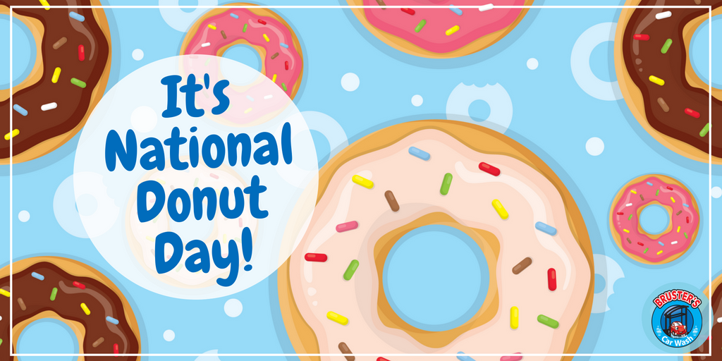 BrustersCarWash's tweet photo. Is this the best Friday ever? It must be. Stop by and grab a donut from our friends at @MiltonsDonuts or @BillsDonuts! #nationaldonutday https://t.co/6TdUbEvLyU