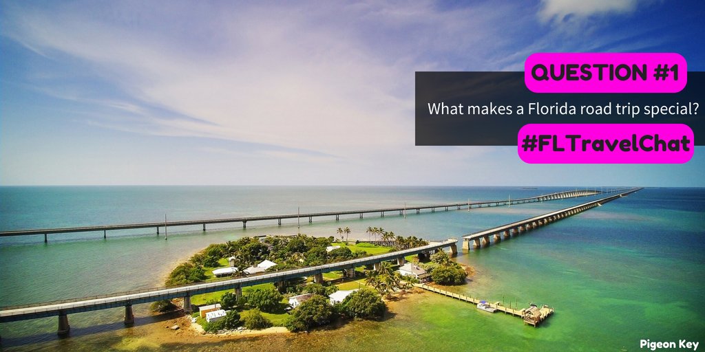 VISITFLORIDA's tweet photo. Q1: There’s nothing like a scenic drive in the Sunshine State! What makes a Florida road trip special? Share your photos! #FLTravelChat https://t.co/rCpY7pN2hj
