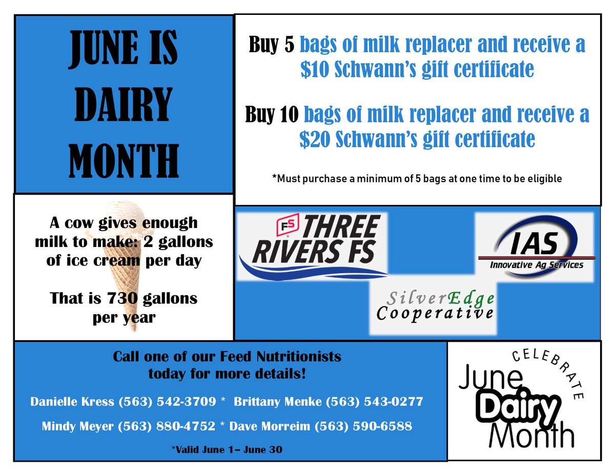 ThreeRiversFSCo's tweet photo. Contact our Feed Nutritionists to learn more about our milk replacer! #JuneDairyMonth https://t.co/G3E6lNluds